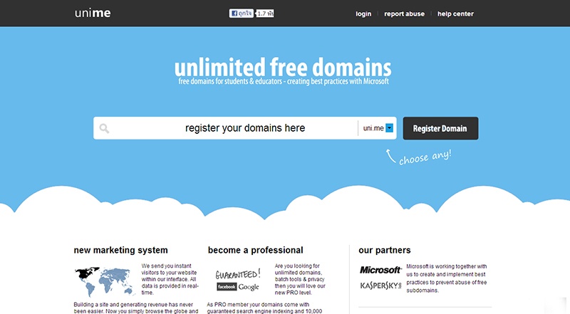 Những trang web cho phép sử dụng domain free