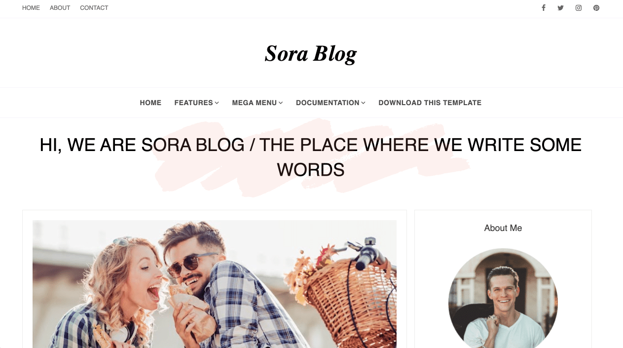 Giao diện Blogsot Sora Blog thích hợp cho người thích sự tối giản