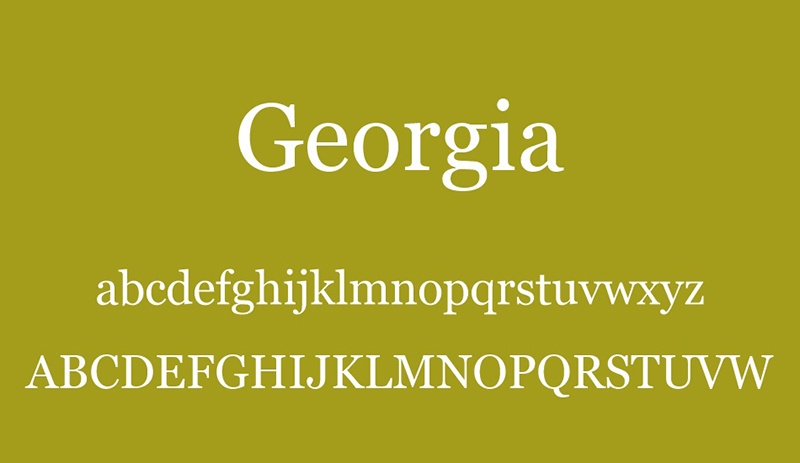 Font chữ đẹp cho web Georgia