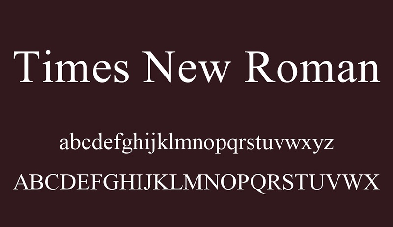 Font chữ đẹp cho web Times New Roman