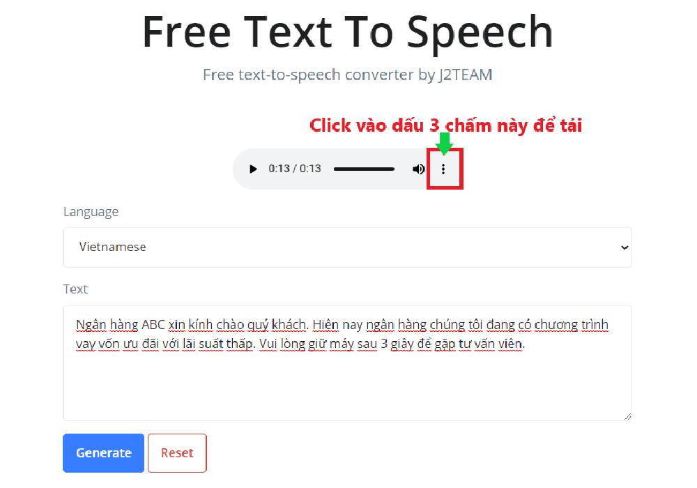 Tìm hiểu về Free Text To Speech J2TEAM