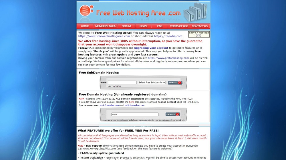 Host website free cho sinh viên