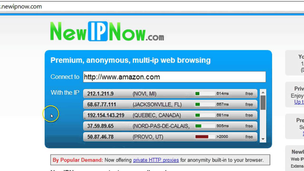 Web proxy NewIPNow